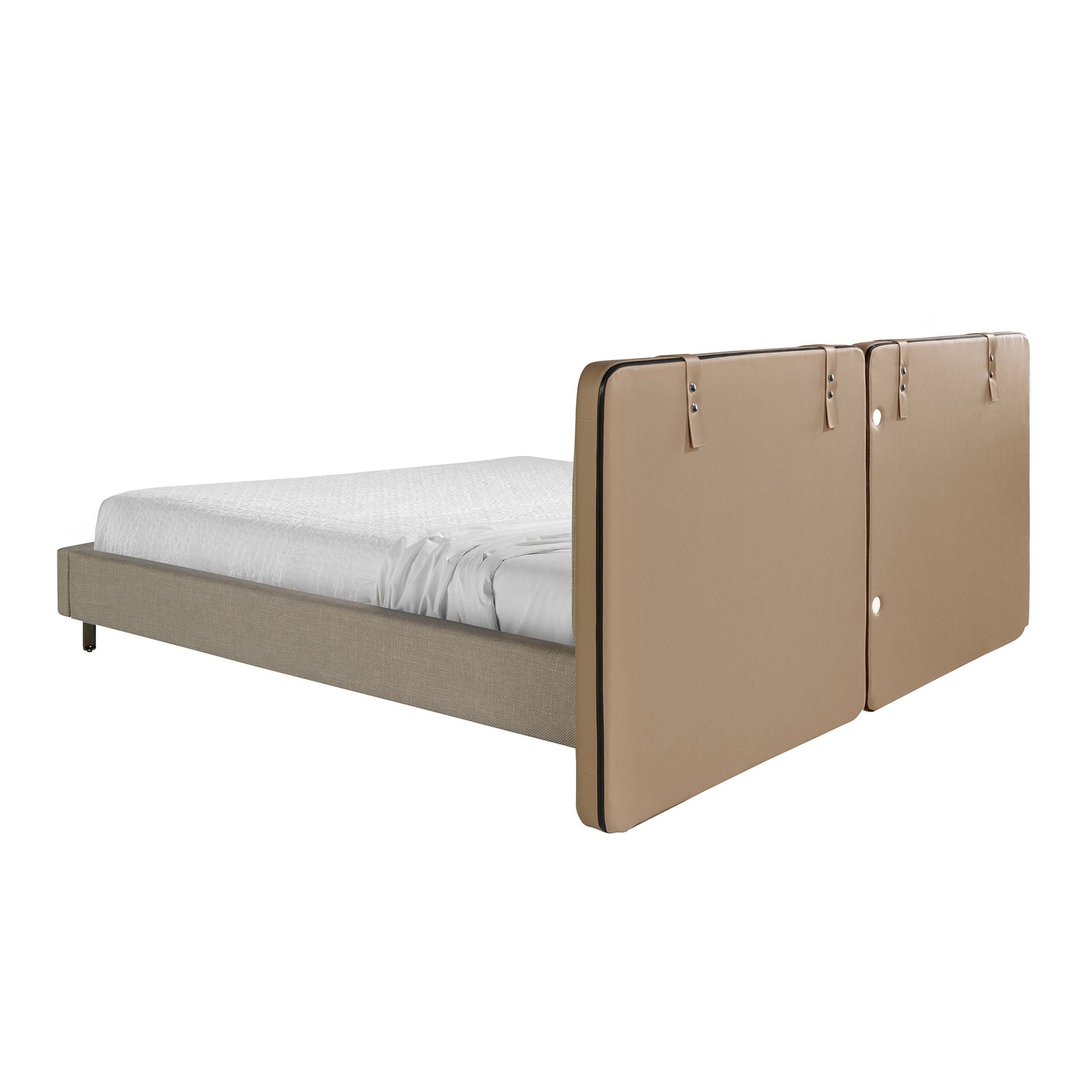 Stuttgart 180x200 Polsterbett MaterialMix LENO color mink grau back