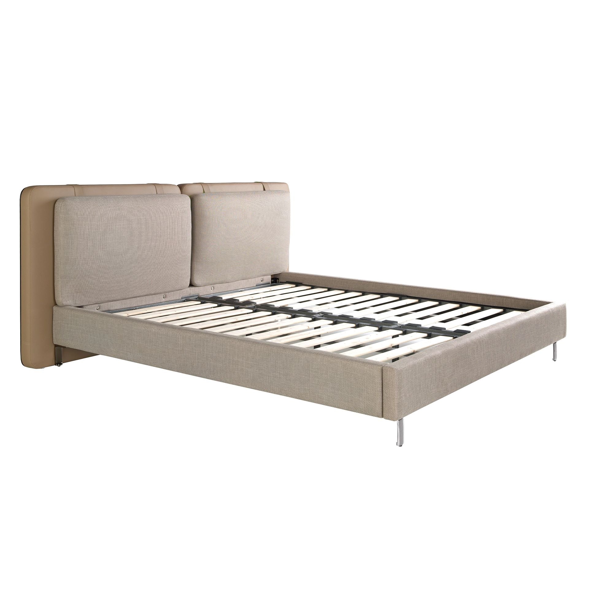 Stuttgart 180x200 Polsterbett MaterialMix LENO color mink-grau frame