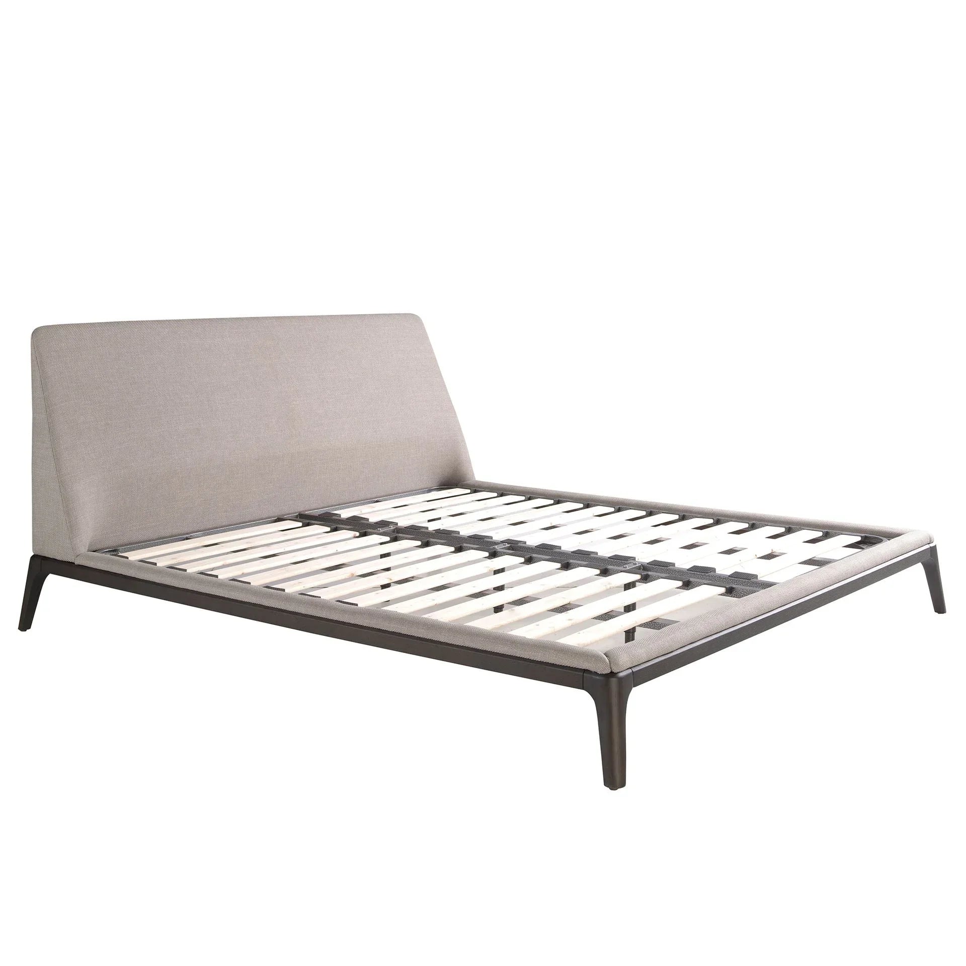Polsterbett Cologne von Maison de Cocon – Stoff, Farbe Warmgrau, 180x200 cm, Rahmenansicht