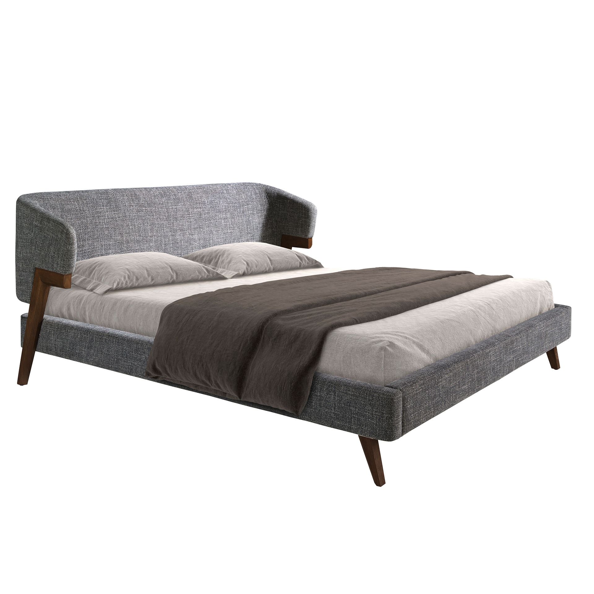Polsterbett Hannover von Maison de Cocon – Stoff, Farbe Grau, 180x200 cm, Hauptansicht
