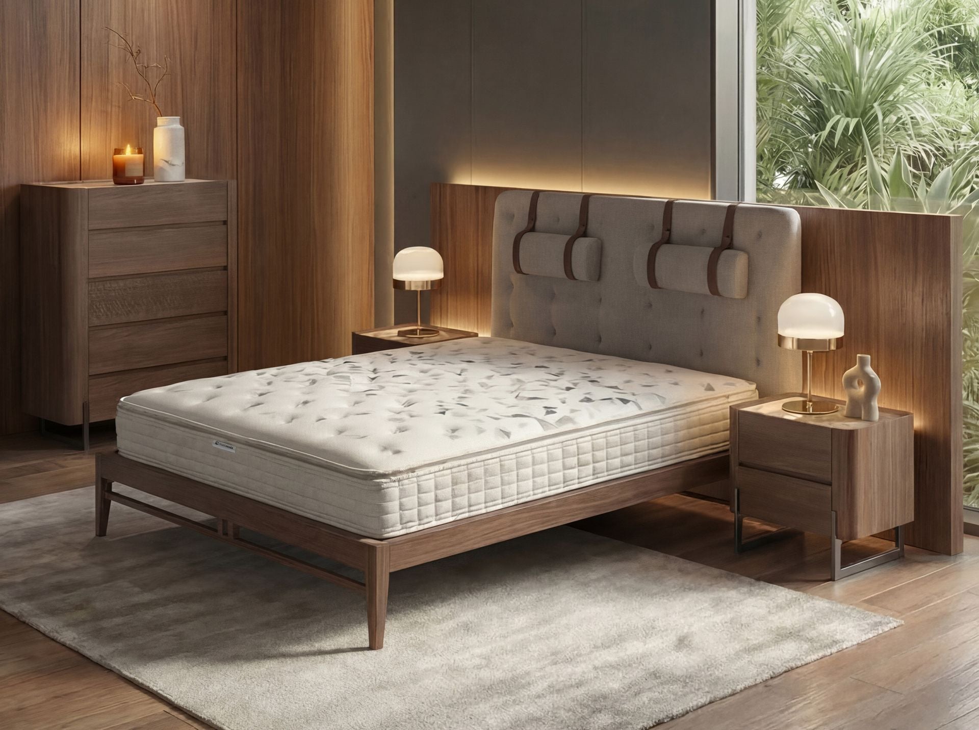 Matratze Hesse von Maison de Cocon – Farbe Weiß, 180x200 cm, Frontalansicht 2