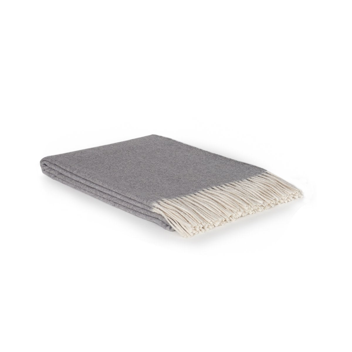 Folded Merino & Cashmere Throw Blanket Tibet in grey