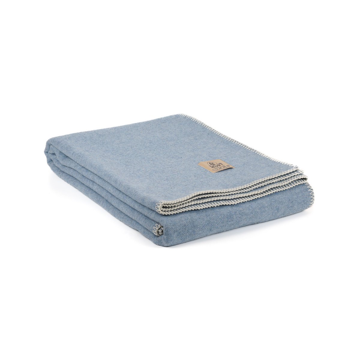 Folded Merino Wool & Cashmere Throw Blanket Luma Soft in blue