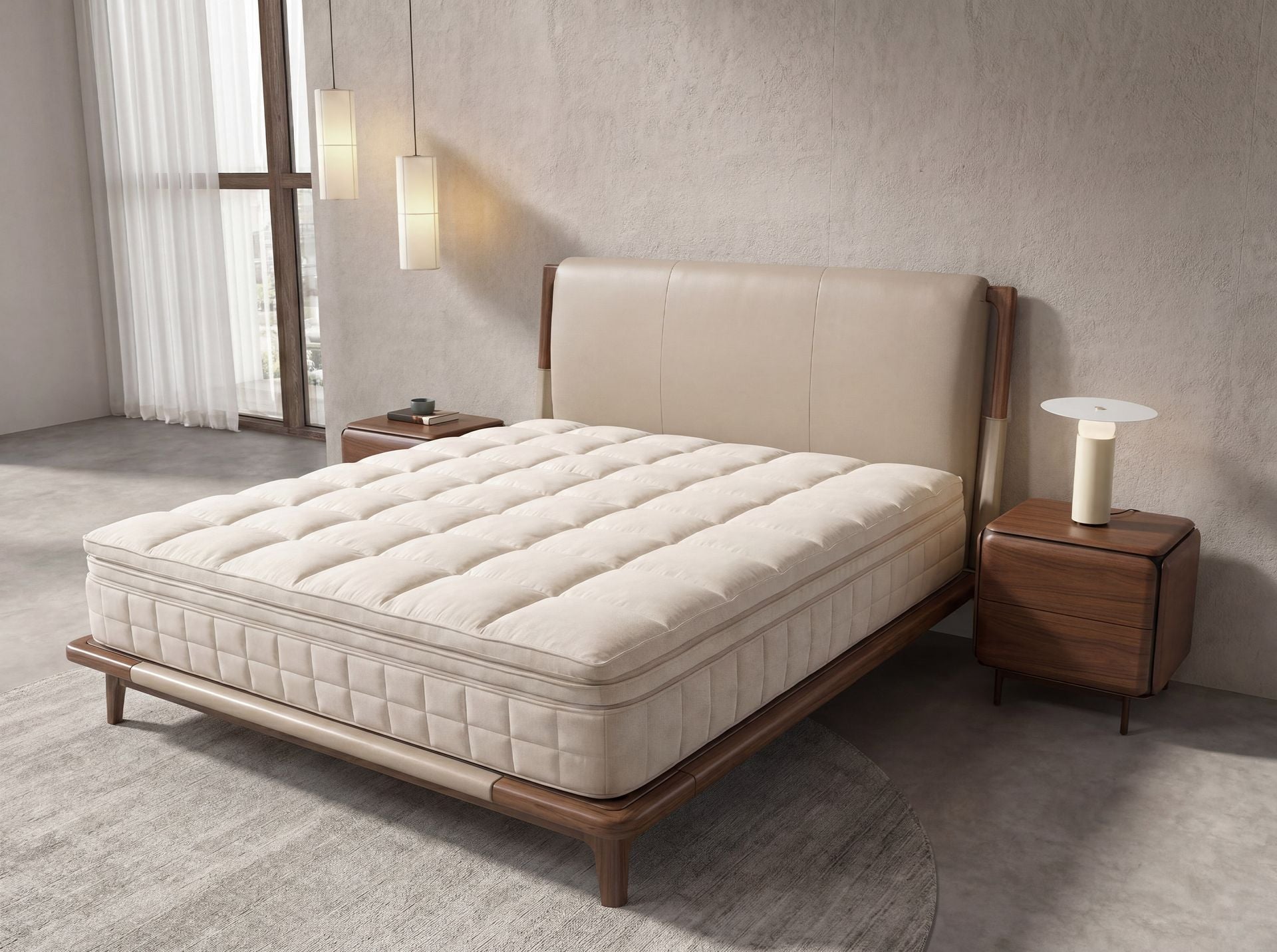 Matratze Westphalia von Maison de Cocon – Farbe Beige, 180x200 cm, Draufsicht