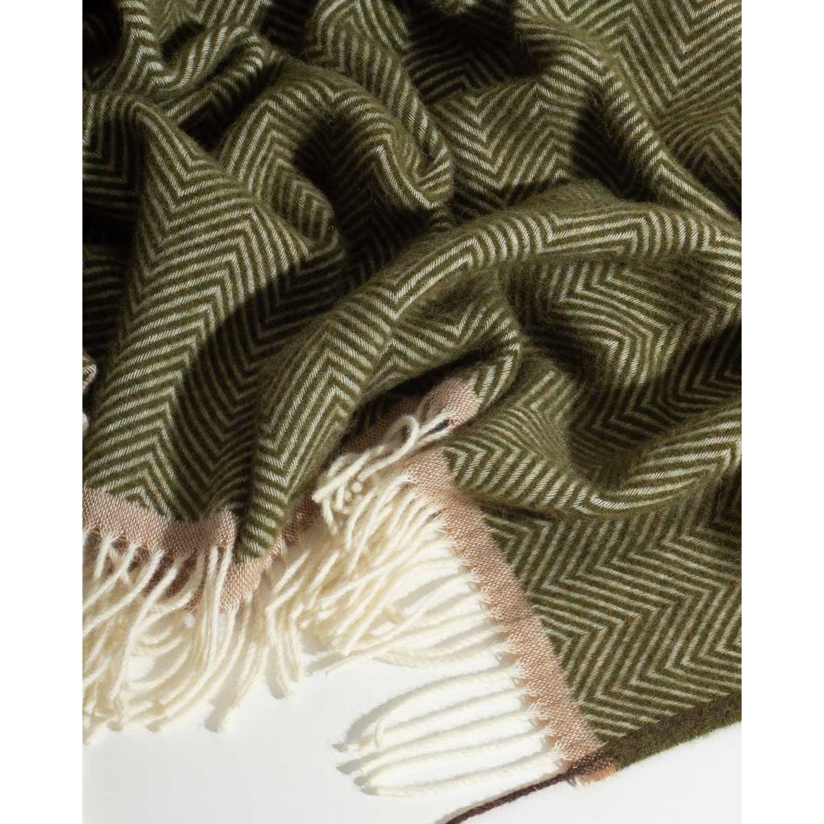 Detail of Denver throw's zigzag woven texture