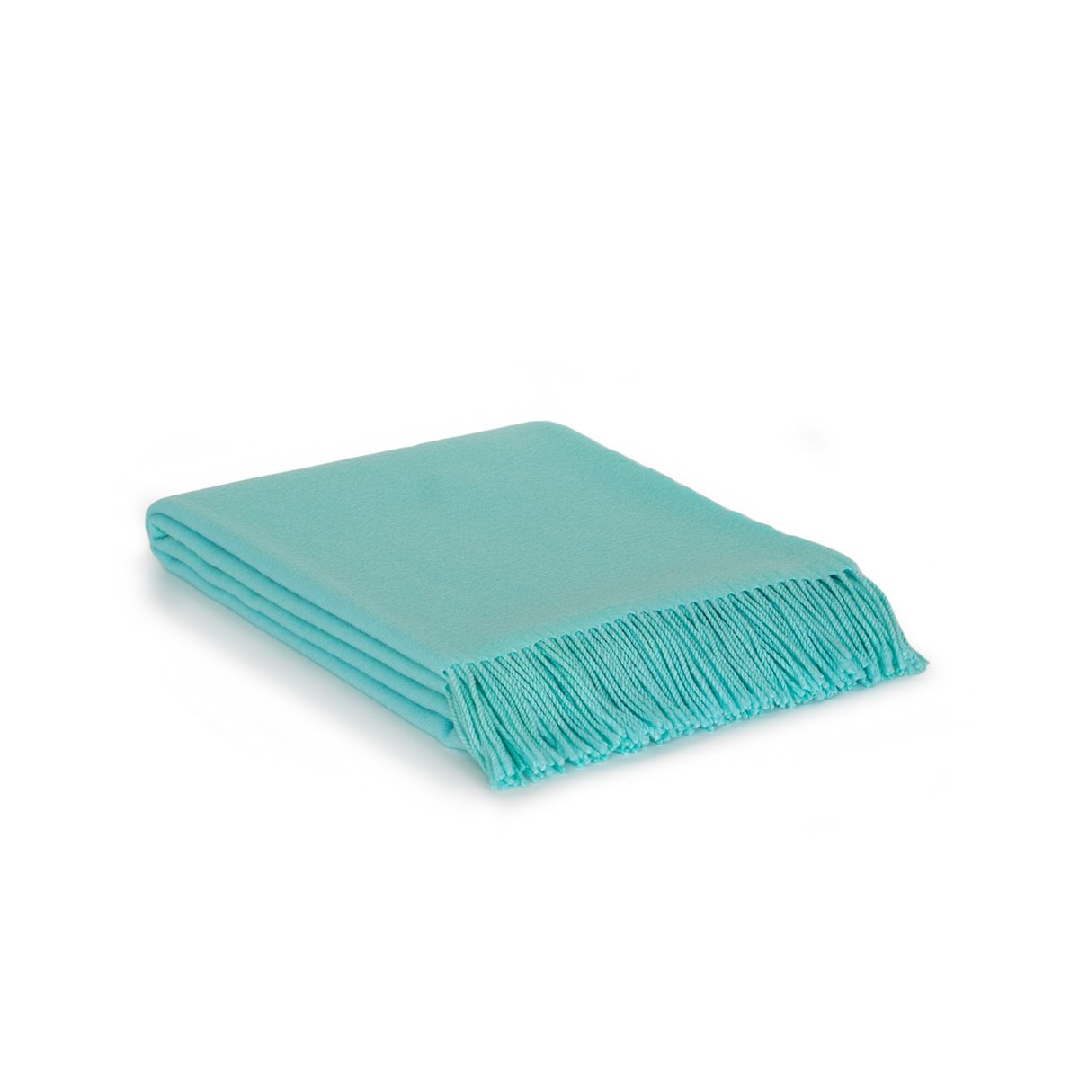 Folded Wool Throw Blanket Rio in green, showing wool texture