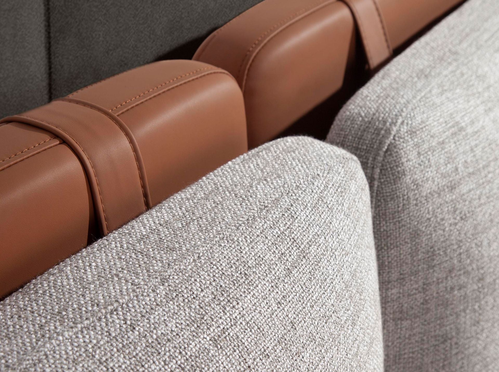 Bielefeld 180x200 Polsterbett MaterialMix LENO color braun grau detail 02