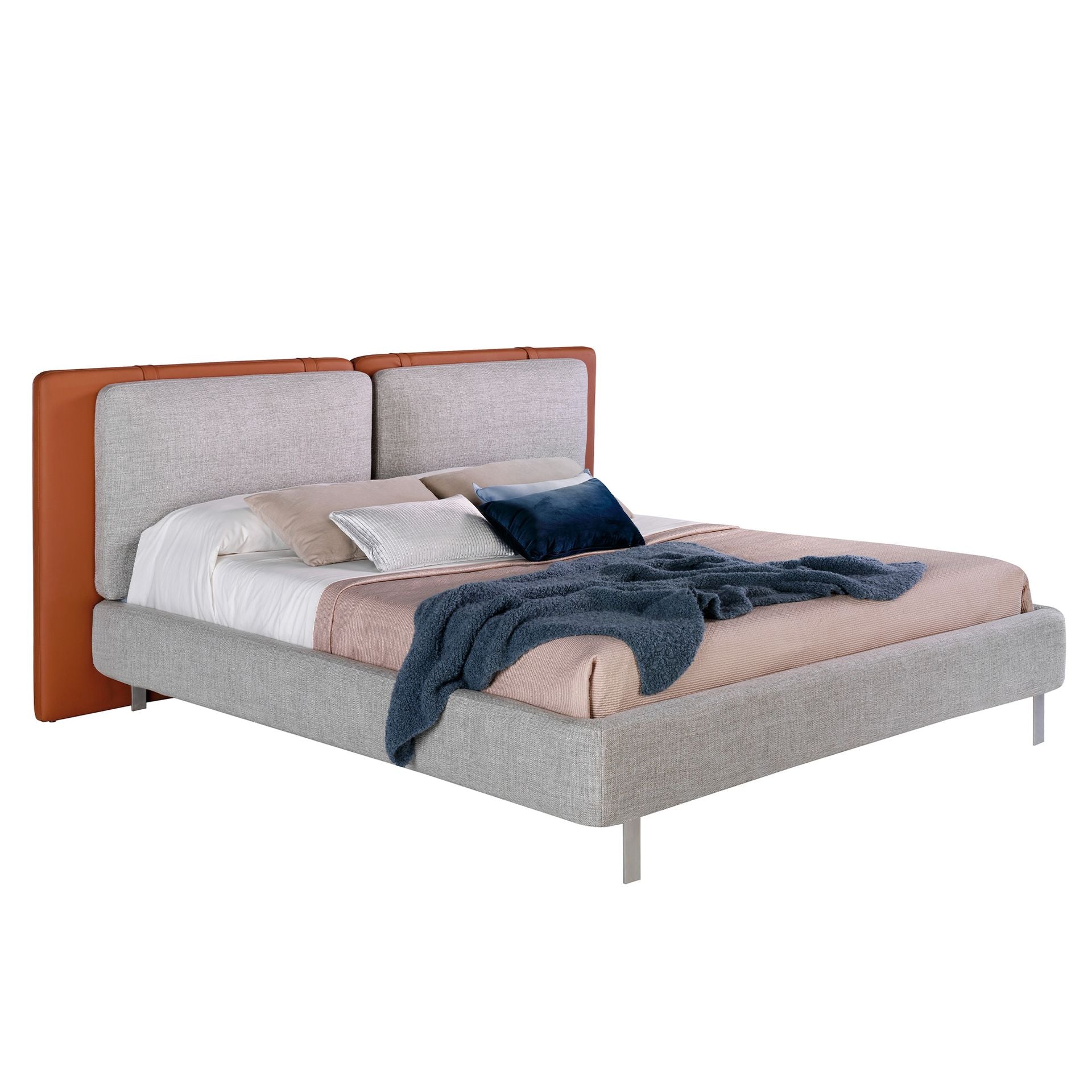 Bielefeld 180x200 Polsterbett MaterialMix LENO color braun grau main