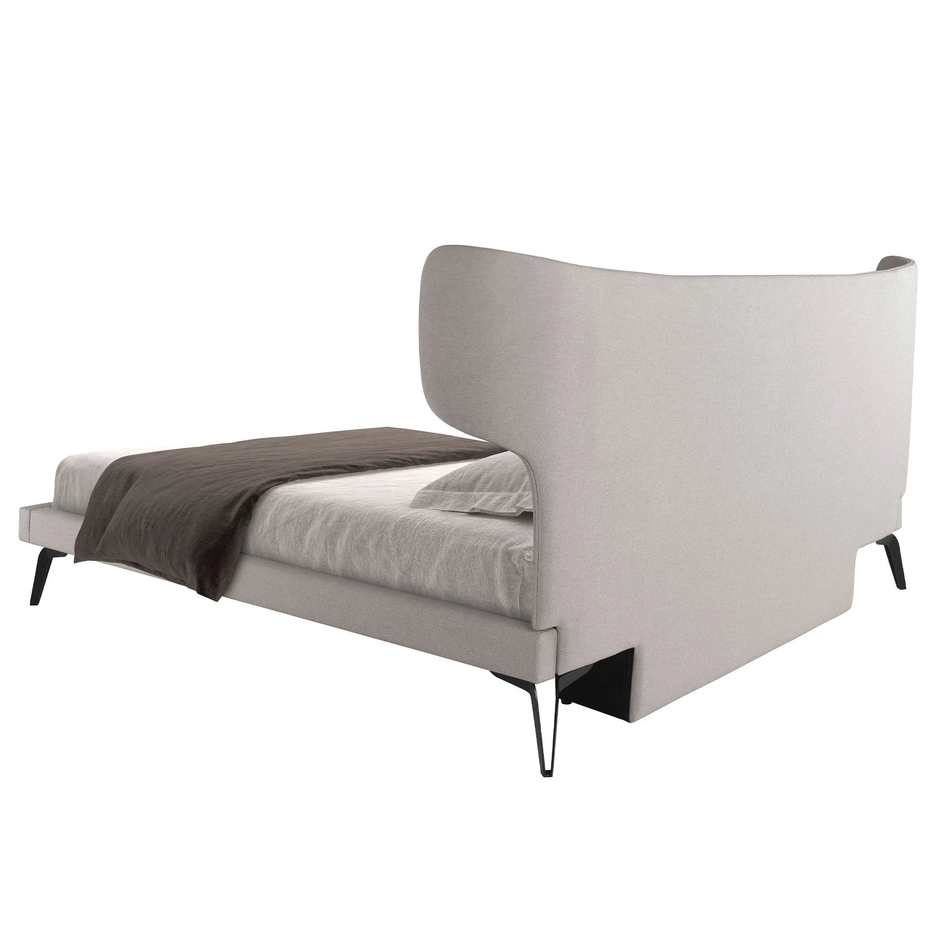 Muenchen 180x200 Polsterbett Stoff LINA color hellgrau back