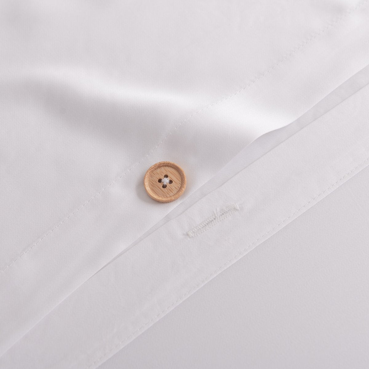 Close-up of a single Coco White bamboo pillowcase