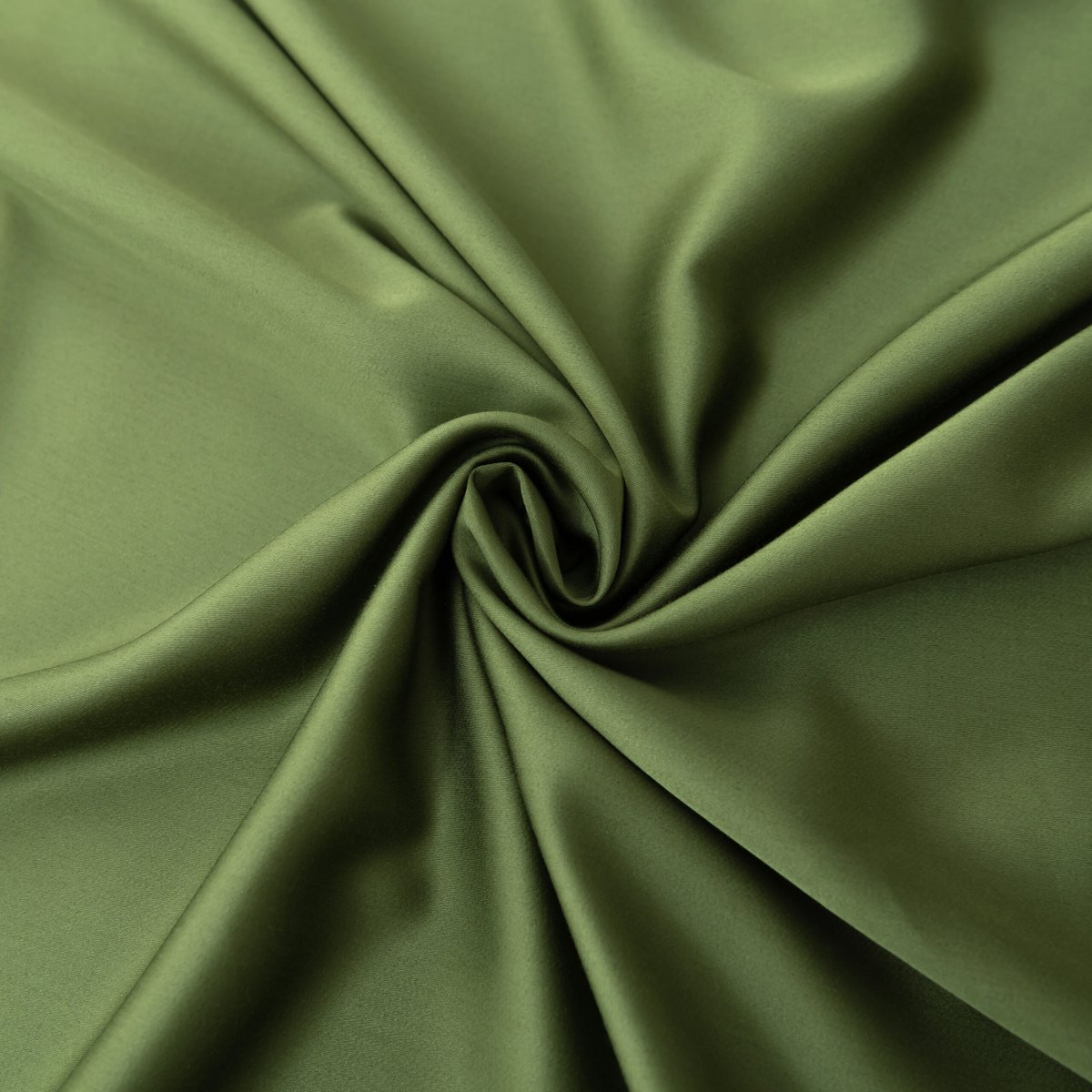 Draped Deep Moss bamboo fabric showing its soft, silky finish