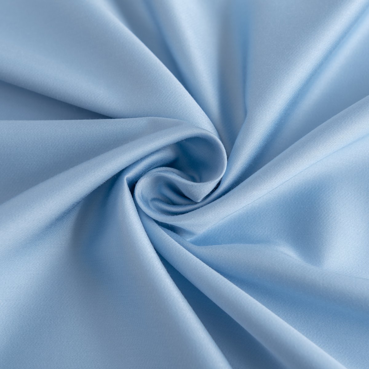Close-up of the soft, silky texture of the Sky Blue 400TC bamboo Tanboocel fabric