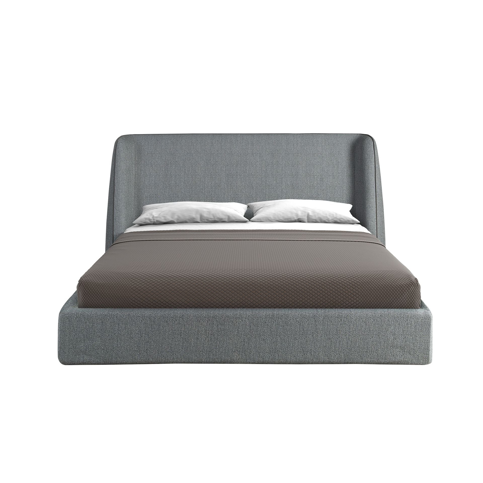 Polsterbett Bonn von Maison de Cocon – Stoff, Farbe Grau, 180x200 cm, Frontalansicht