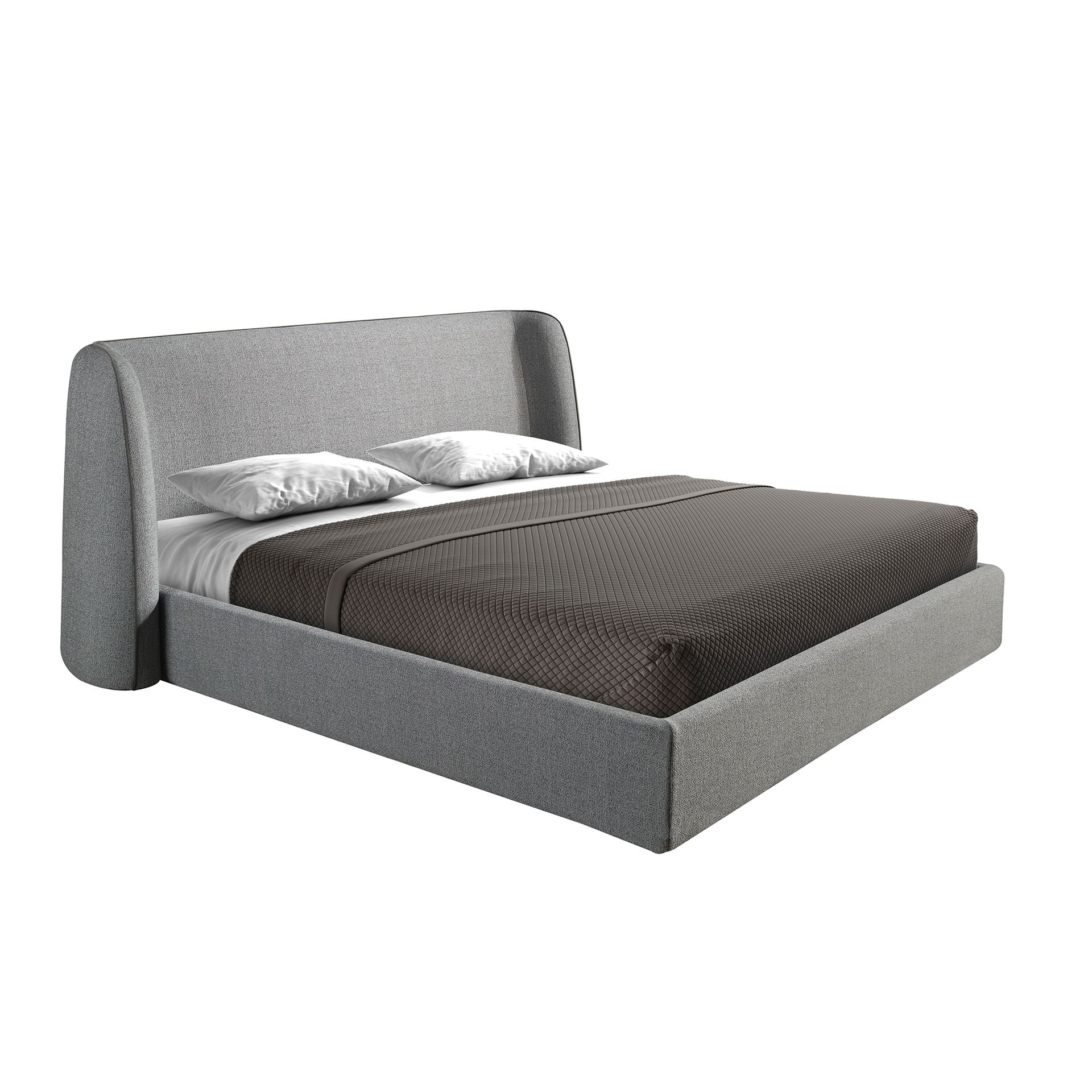Polsterbett Bonn von Maison de Cocon – Stoff, Farbe Grau, 180x200 cm, Hauptansicht