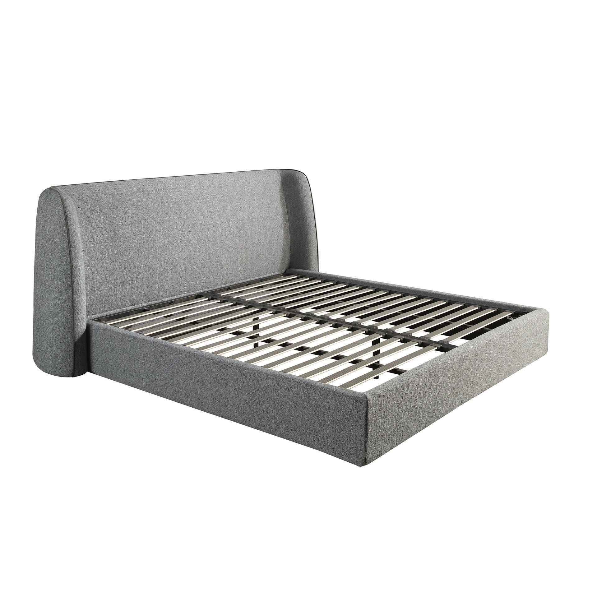 Polsterbett Bonn von Maison de Cocon – Stoff, Farbe Grau, 180x200 cm, Rahmenansicht
