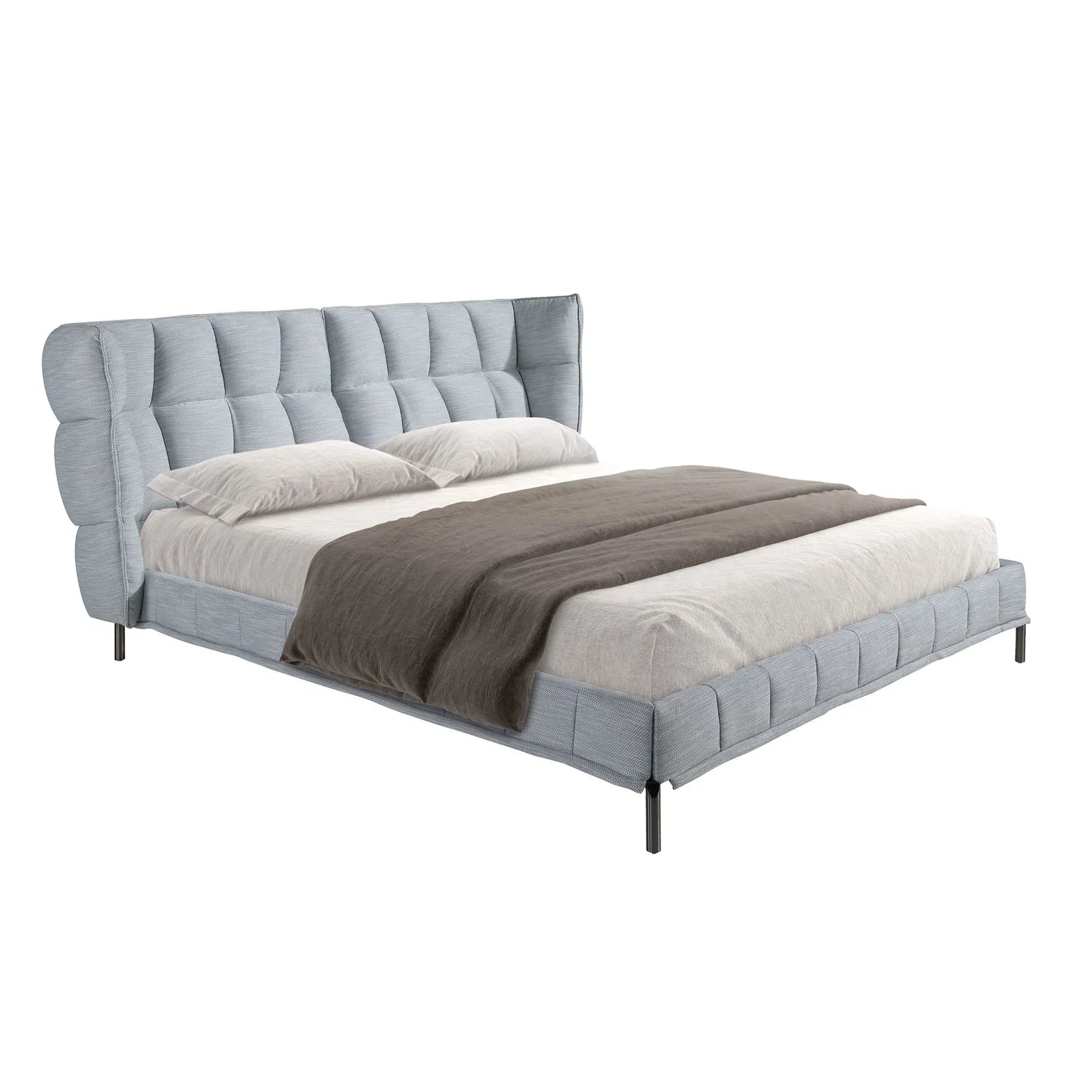 Polsterbett Dortmund von Maison de Cocon – Stoff, Farbe Blaugrau, 180x200 cm, Hauptansicht