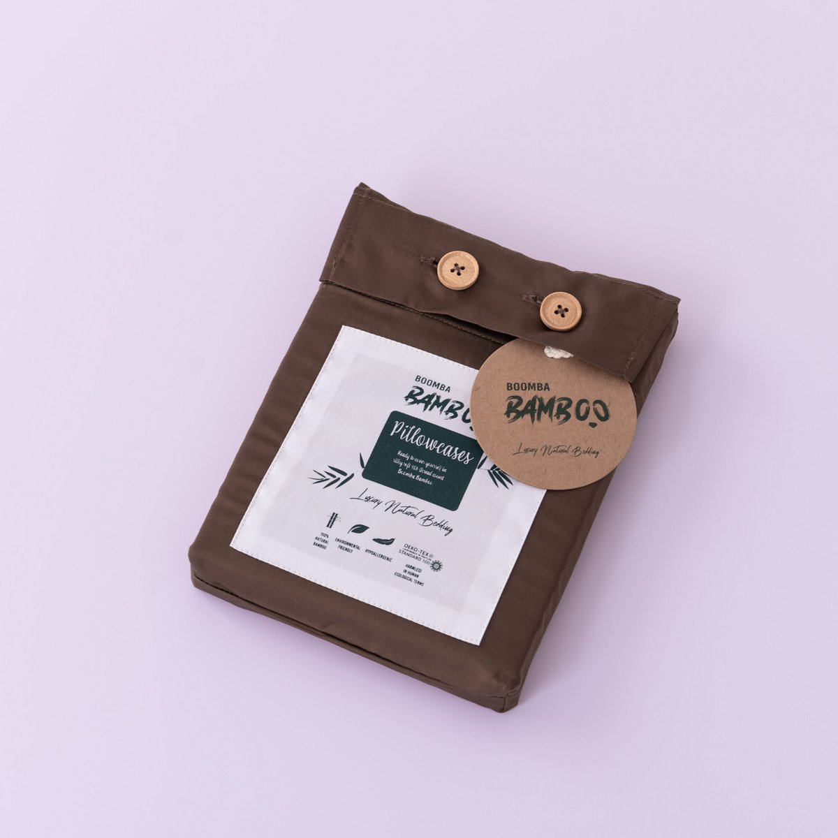 Bambus-Bettwäscheset für 2 Personen, Coffee Brown, 400TC