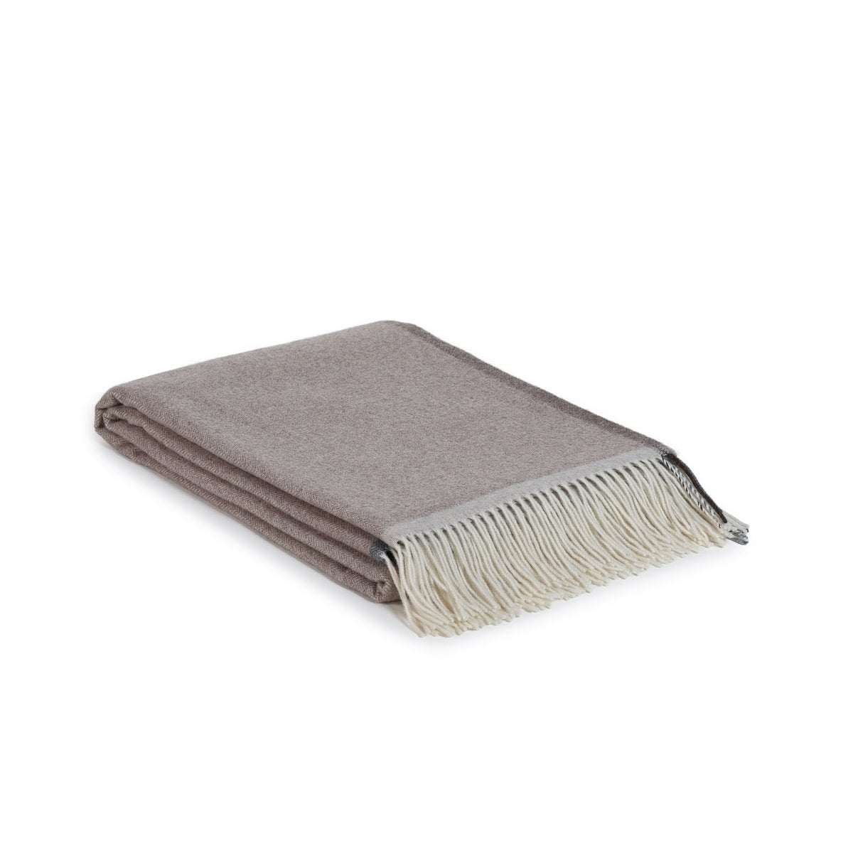 Folded Merino & Cashmere Throw Blanket Milano in brown