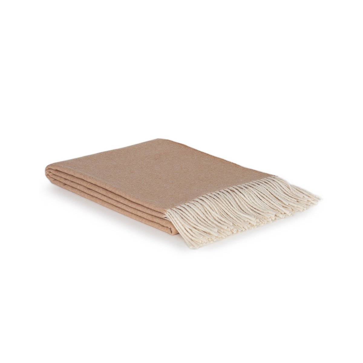 Folded Merino & Cashmere Throw Blanket Tibet in beige