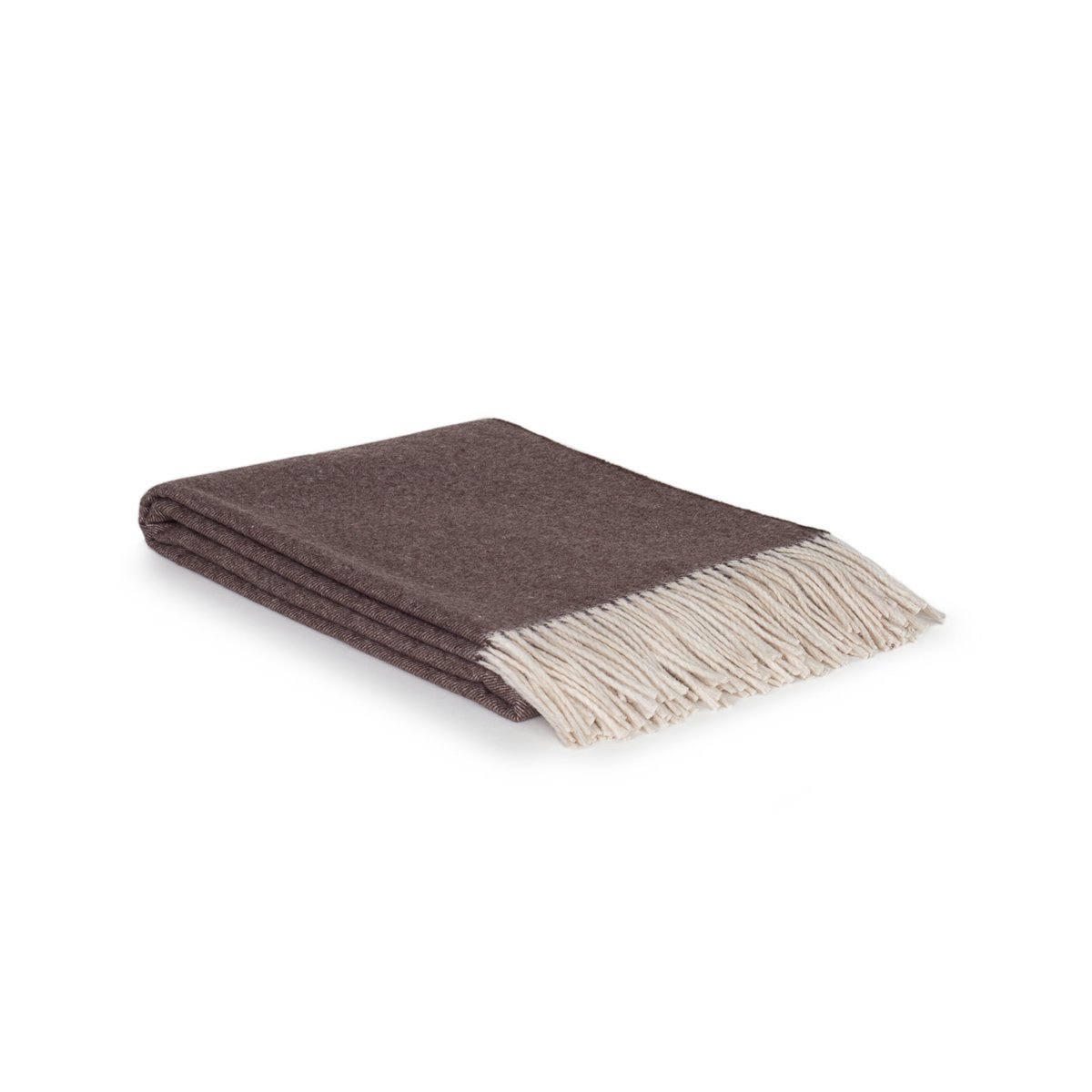 Folded Merino & Cashmere Throw Blanket Tibet in brown
