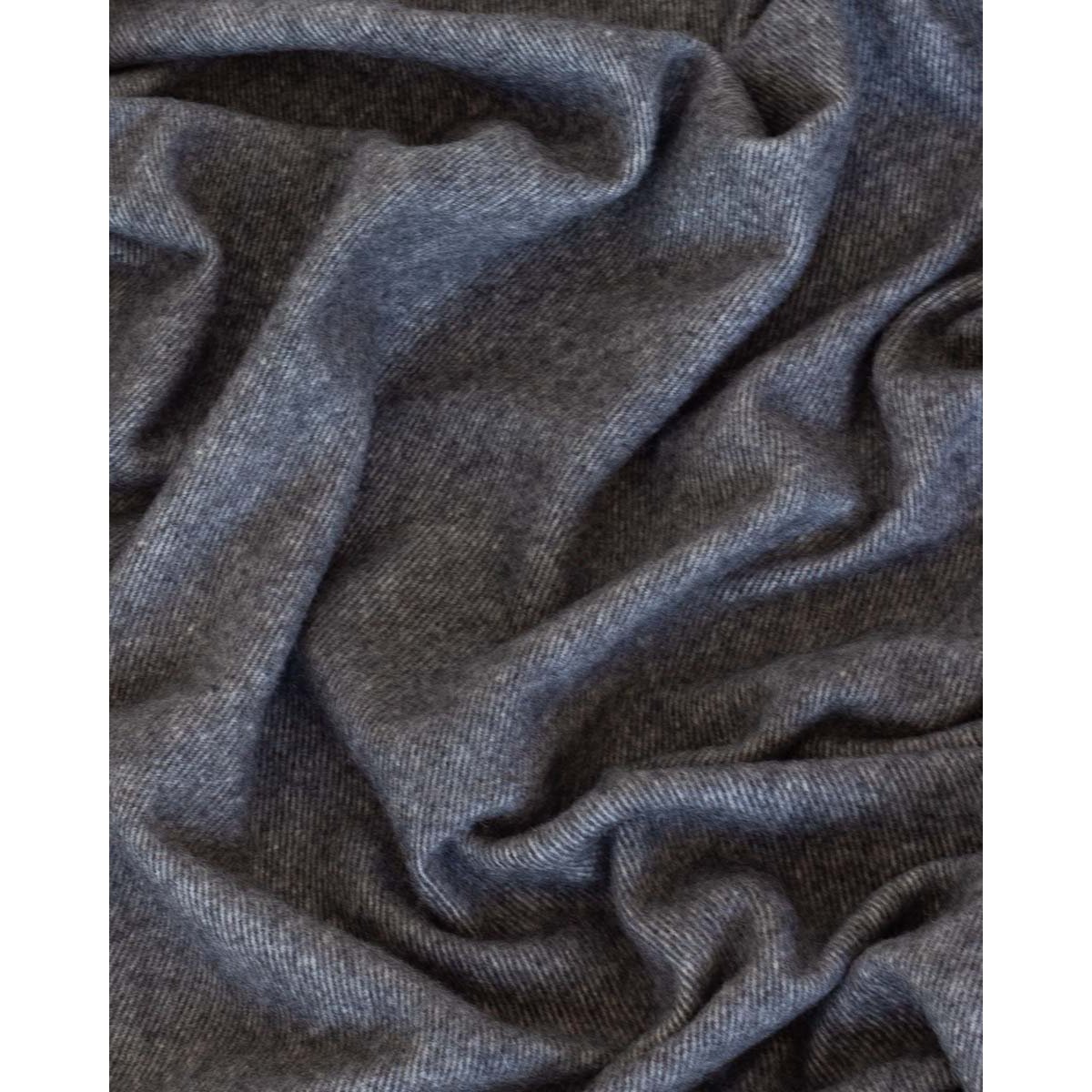 Detail shot of the Tibet throw's weave in dark grey