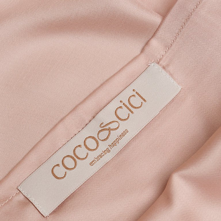 Close-up of Maison de Cocon label on Tencel Sateen pillowcase