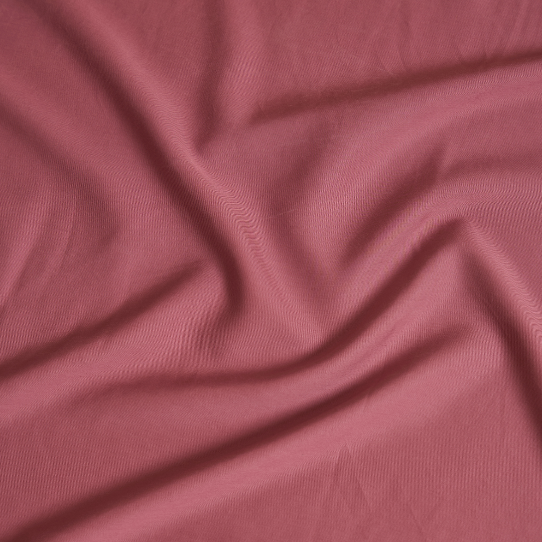 Close-up of the Tencel™ Twill fabric texture in Dusty Rose