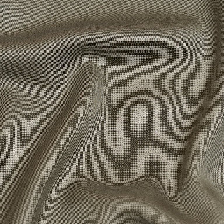 Close-up of the Tencel™ Twill fabric texture in Olive Green