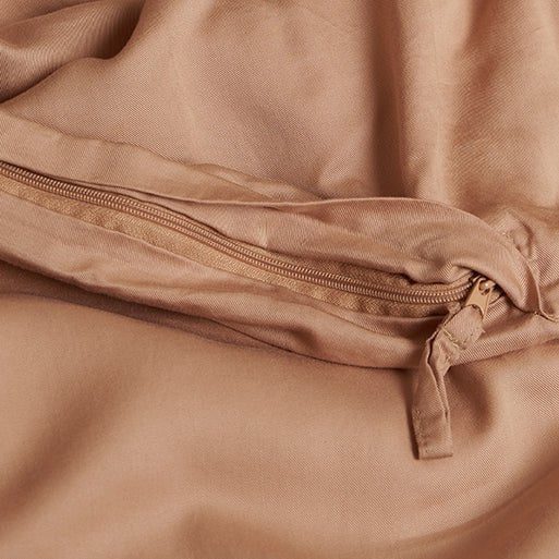 Close-up of the Tencel™ Twill fabric texture in Peach