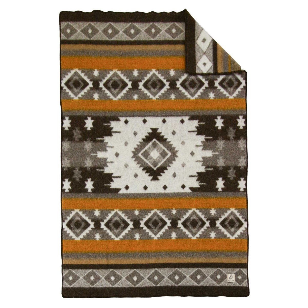 Detail of Tribe bedspread's woven wool texture