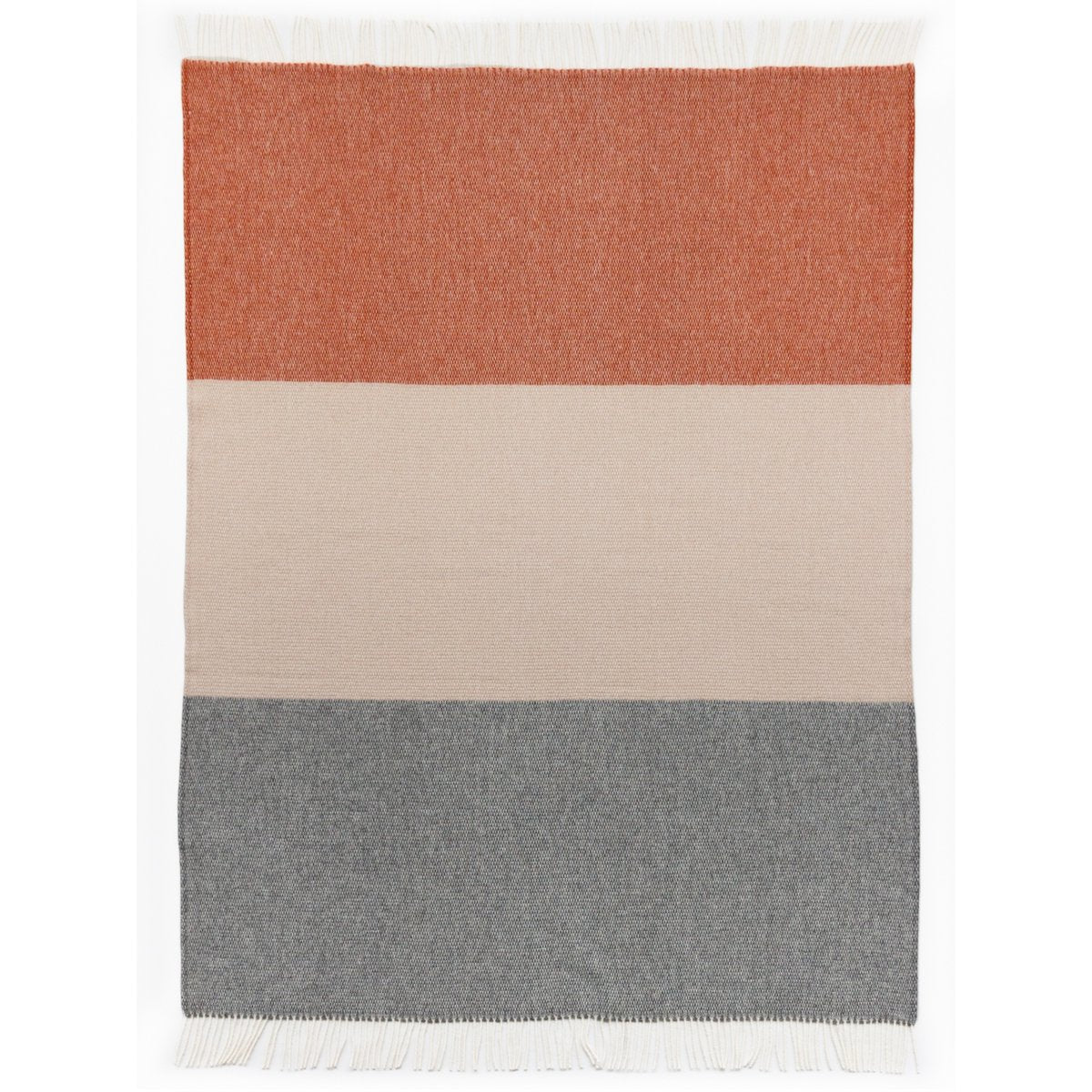 Detail shot of the City Stripe throw's edge finish