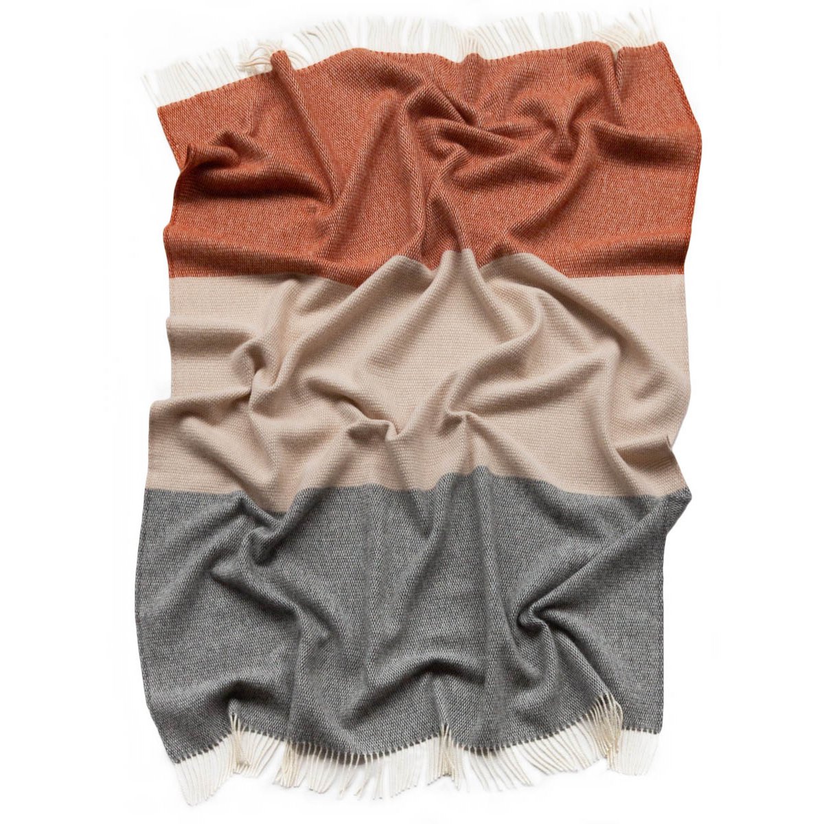 Wool Throw Blanket City Stripe styled in a room setting