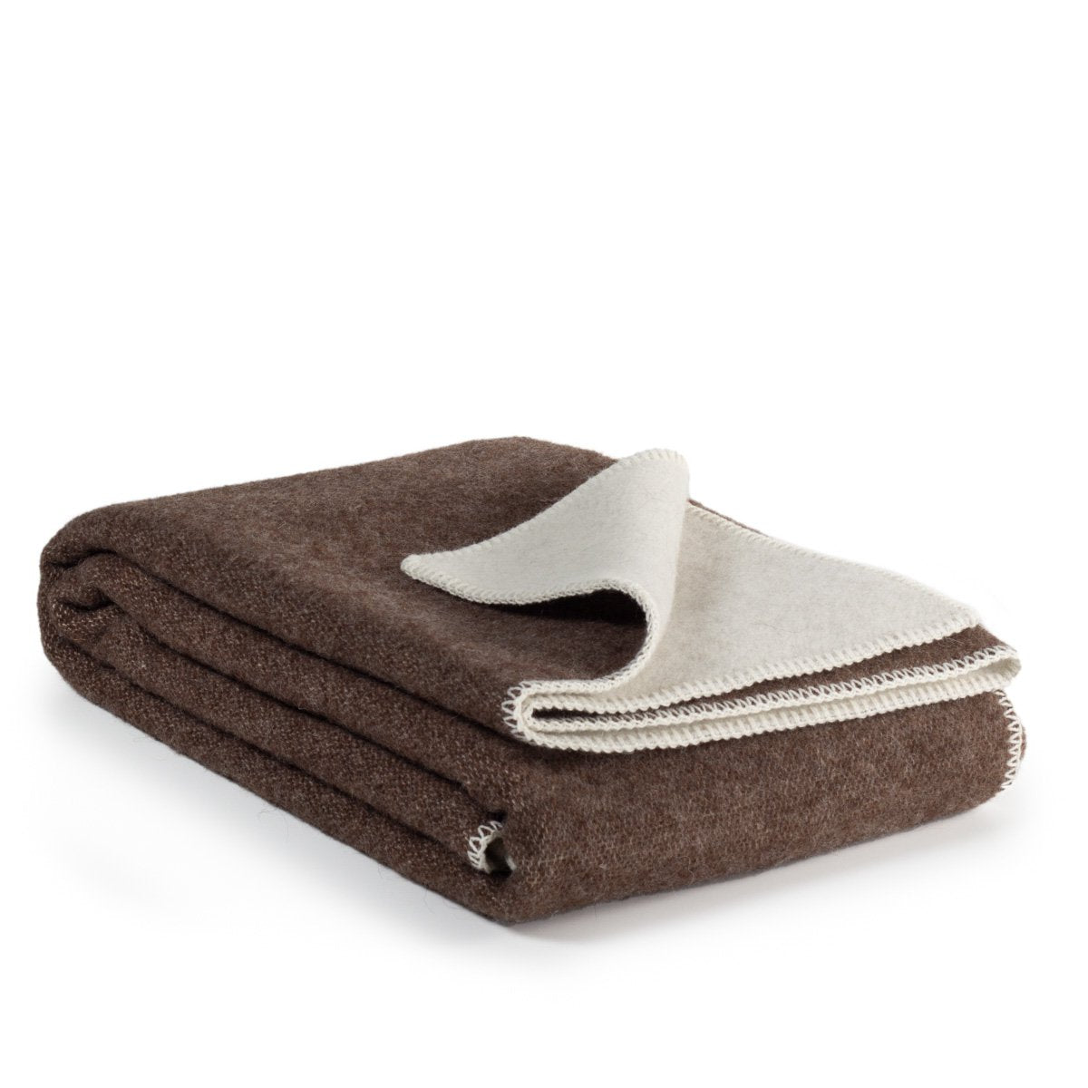 Folded Woolen Throw Blanket Chocolate Chip in chocolate brown
